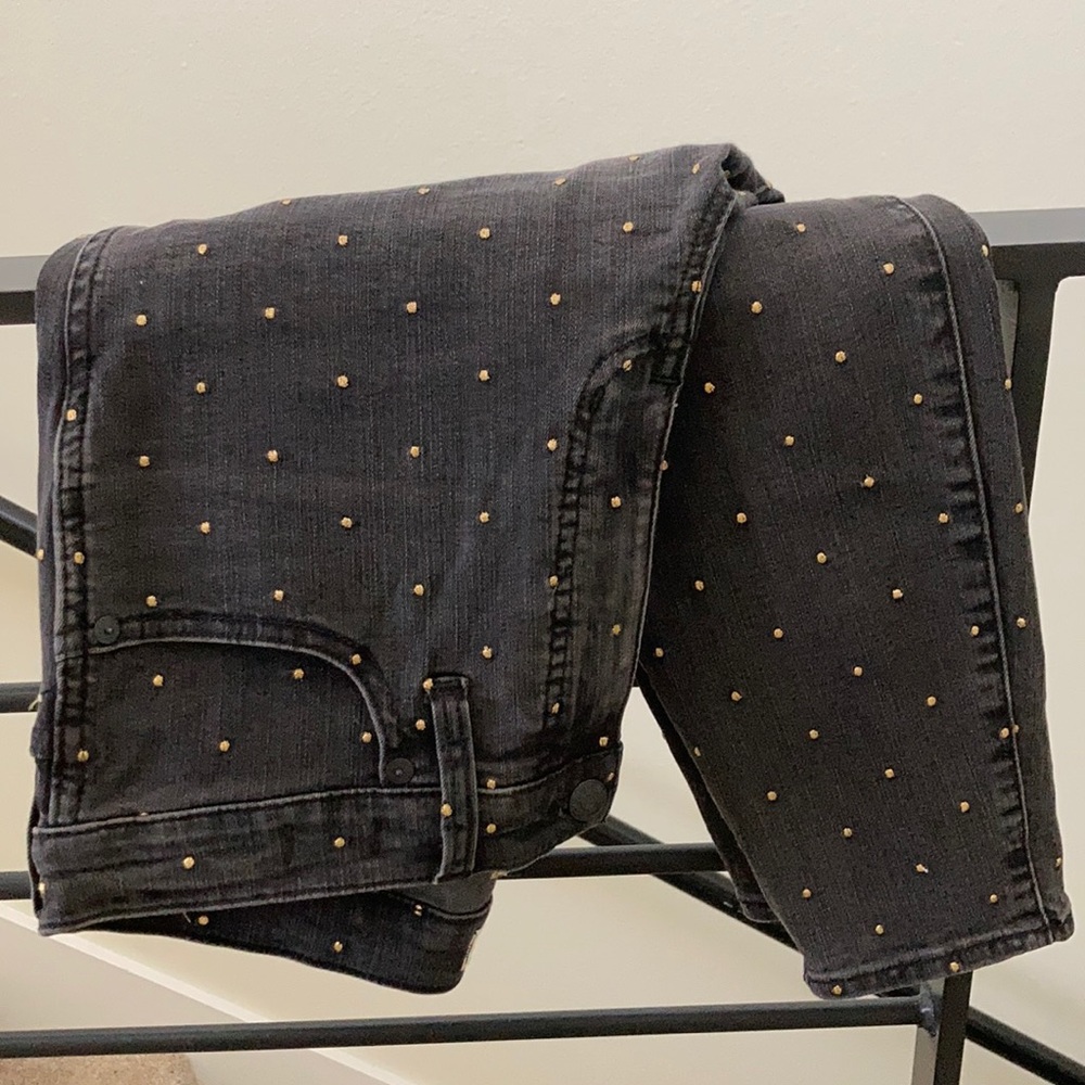 *LIMITED EDITION* Gold polka dot embroidered jeans